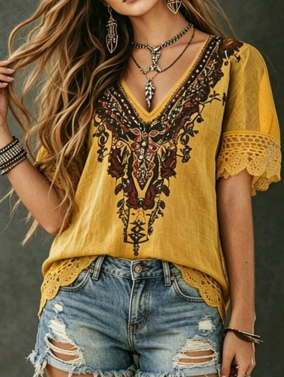 Tops - Boho Plus size top